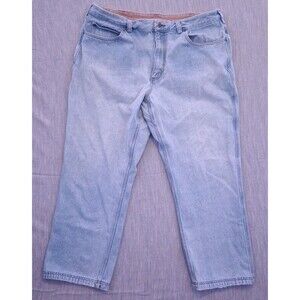 Duluth Trading Co Ballroom Flex Jeans Mens 42x30 Relaxed Fit Light Wash